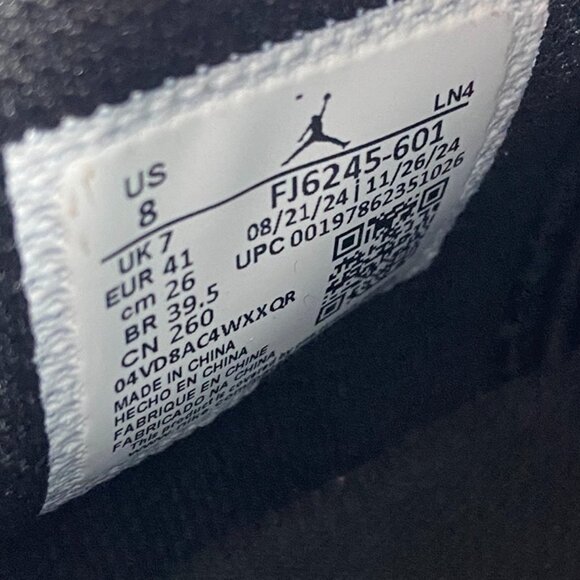 Air Jordan 1 Low TD Football 'Patent Bred' Size 8 Men Red Black White FJ6245-601 - Picture 7 of 7